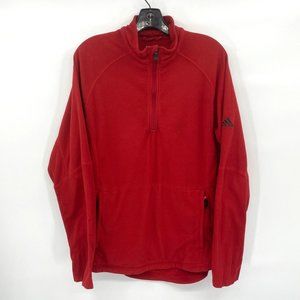 Adidas Mens ClimaWarm Red Half Zip Pullover Fleece
